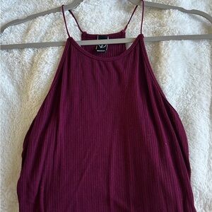 Windsor Burgundy Ribbed Camisole Crop Top
